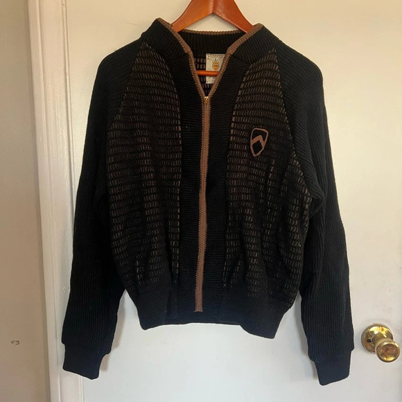 Vintage 60s Penguin Seattle Knitting Mills Knit Zip-Up Wool Sweater | Small - Picture 3 of 6